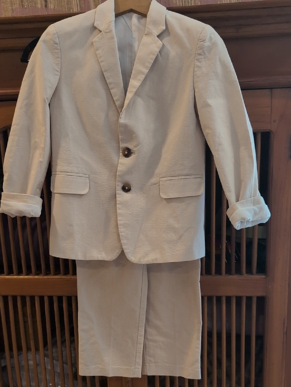 Nautica Boys Cream Two-Piece Blazer and Pants Matching Set
